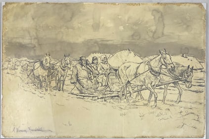 Alfred Wierusz-Kowalski - Ink on Paper