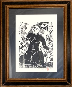 Shiko Munkata - Woodcut, 1958
