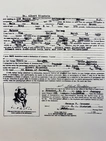 Copy of Albert Einstein Immigration Form