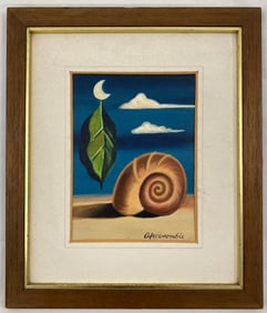 Gertrude Abercrombie - Shell & Leaf, Oil on Board