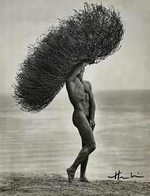 Herb Ritts - Nude with Tumbleweed, 1986 (Hand Signed)