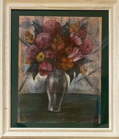 Alfredo Ramos Martinez - Flower Arrangement, Original Pastel on Newspaper