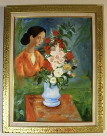 Le Pho - Portrait w/ Flowers