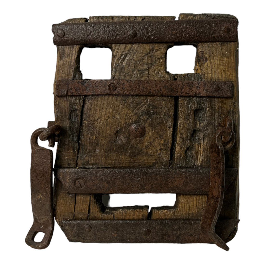 19th Century Horse Bog Shoe with Metal Brackets - Anthropomorphic Face/Mask (1 of 10)