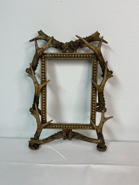 Mid 20th Century Cast Metal Antlers Motif Picture Frame (1 of 5)