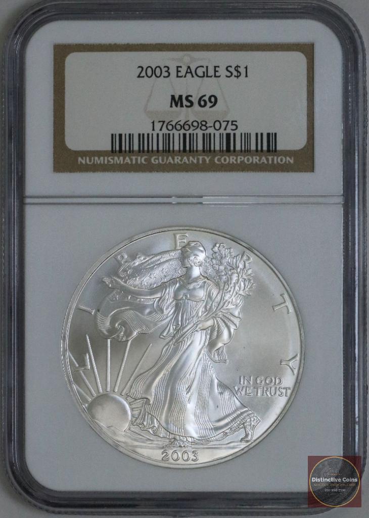 2003 American Silver Eagle 1oz. Fine Silver (NGC) MS69 (1 of 2)