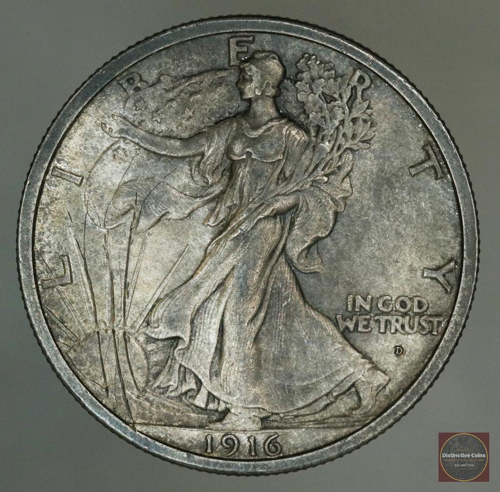 1916 D Walking Liberty Silver Half Dollar (1 of 2)