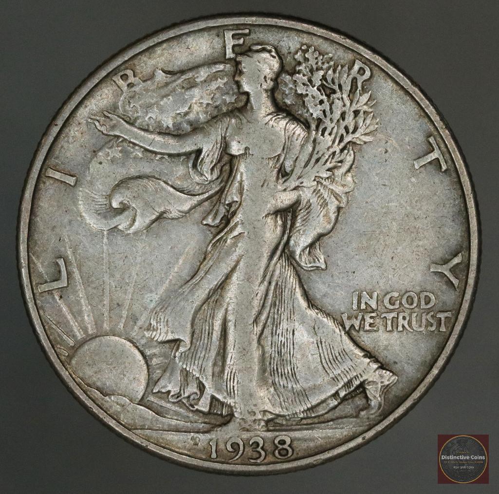1938 D Walking Liberty Silver Half Dollar (1 of 2)