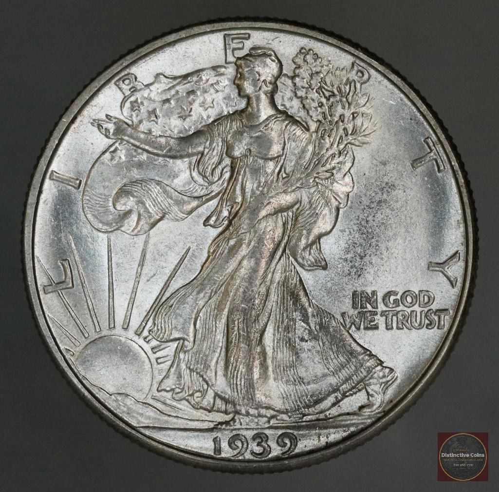1939 D Walking Liberty Silver Half Dollar (1 of 2)