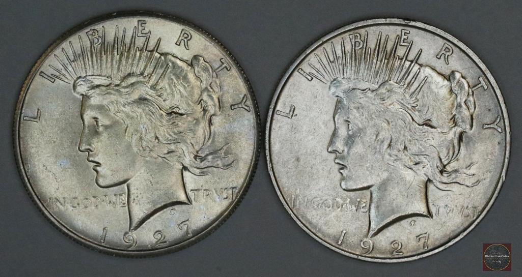Group of (2) Peace Silver Dollars (1 of 2)