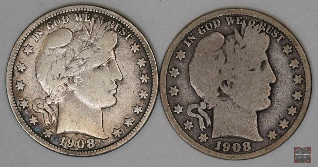 Group of (2) Barber Silver Half Dollars (1 of 2)