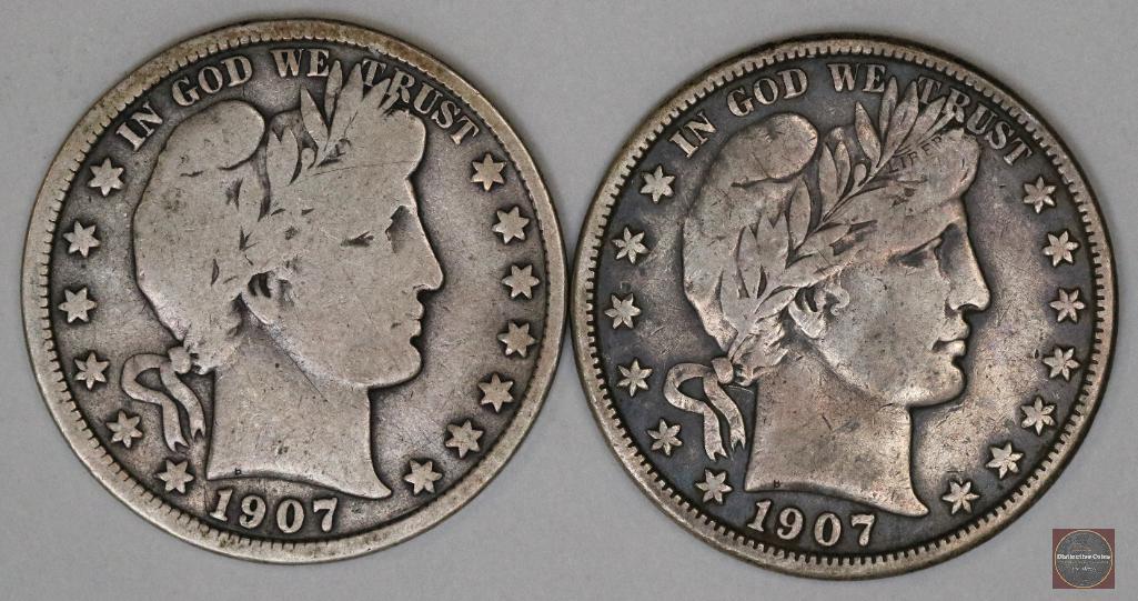 Group of (2) Barber Silver Half Dollars (1 of 2)