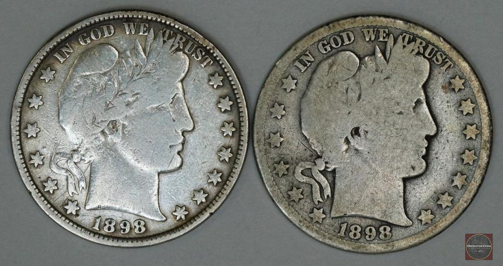 Group of (2) Barber Silver Half Dollars (1 of 2)