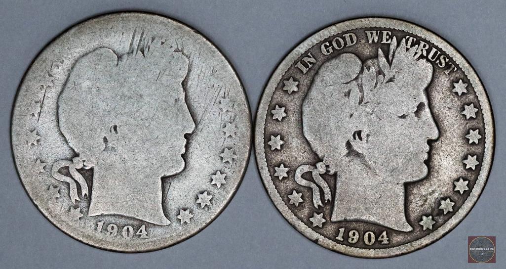 Group of (2) Barber Silver Half Dollars (1 of 2)