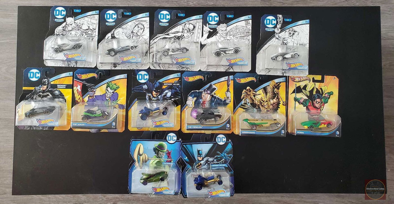 Hot Wheels DC comics lot of 13 carded cars (1 of 1)