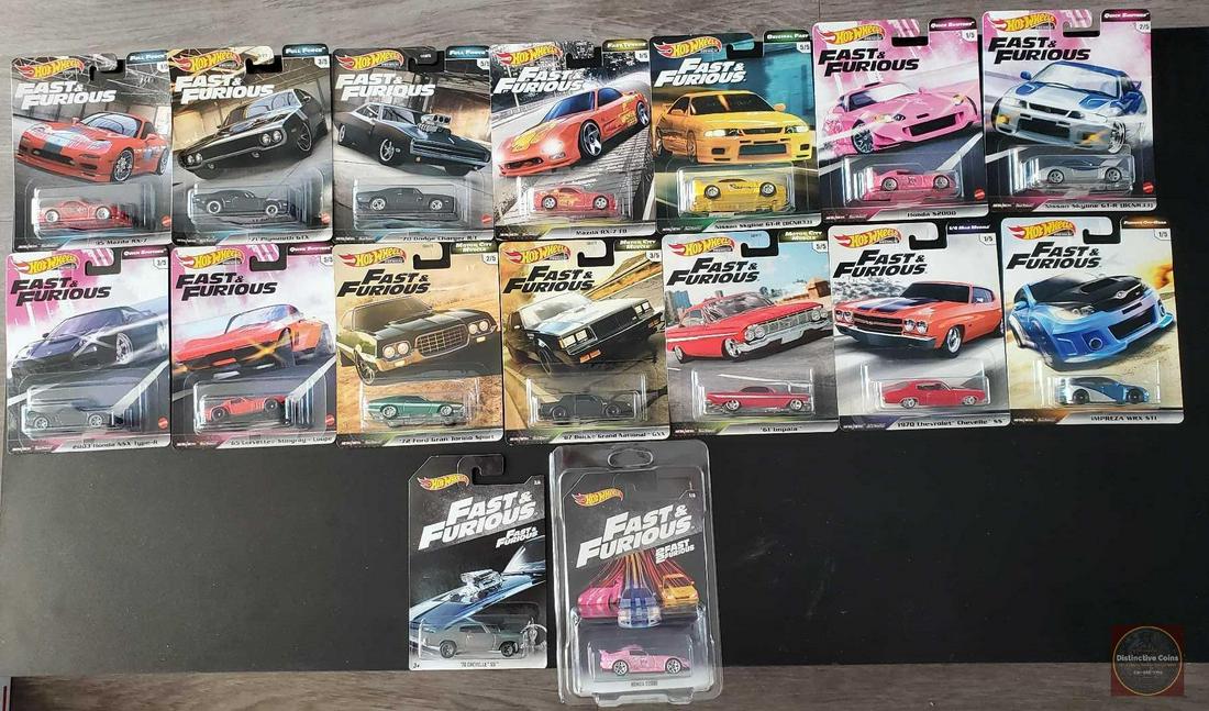 Hot Wheels Fast & Furious and more Lot of 35 carded cars (1 of 2)