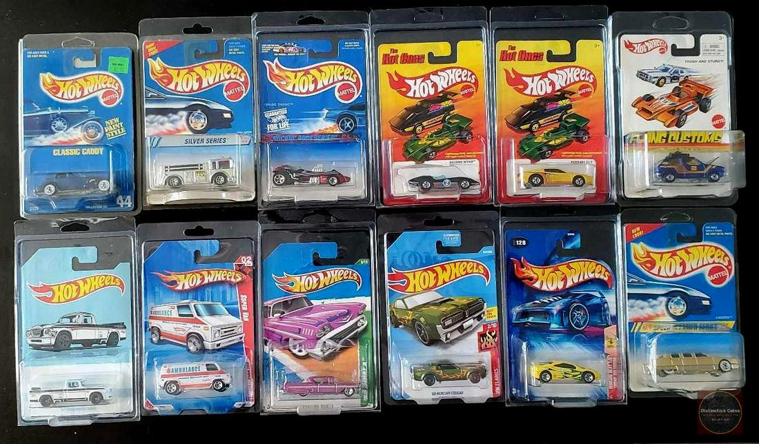 Hot Wheels lot of 12 carded cars. T Hunt, and other rare types (1 of 1)
