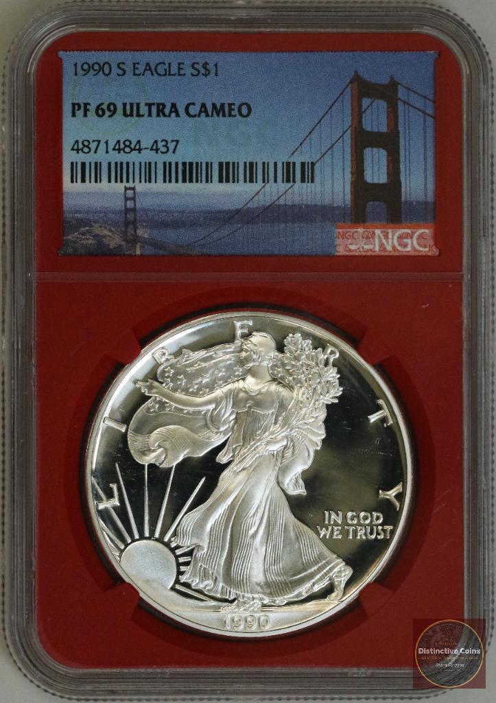 1990 S American Silver Eagle 1oz. (NGC) PF69 Ultra Cameo (1 of 2)