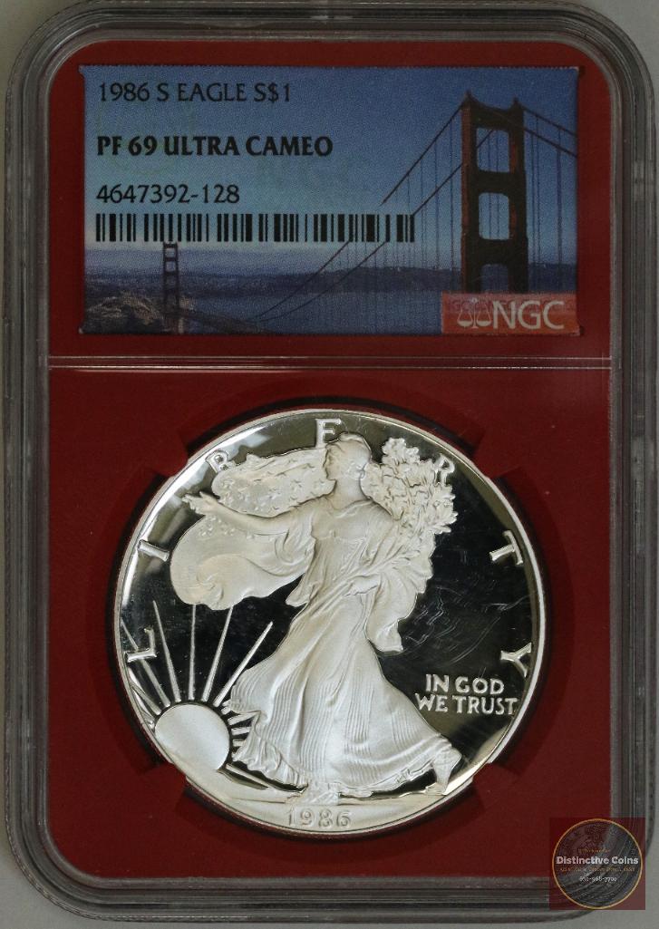 1986 S American Silver Eagle 1oz. (NGC) PF69 Ultra Cameo (1 of 2)