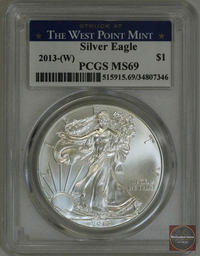 2013 W American Silver Eagle 1oz. (PCGS) MS69 (1 of 2)