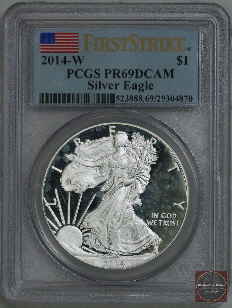 2014 W American Silver Eagle 1oz (PCGS) PR69DCAM (1 of 2)