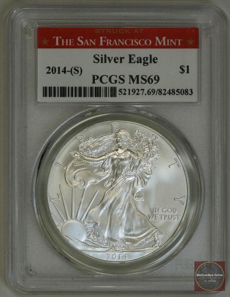 2014 S American Silver Eagle 1oz. (PCGS) MS69 (1 of 2)