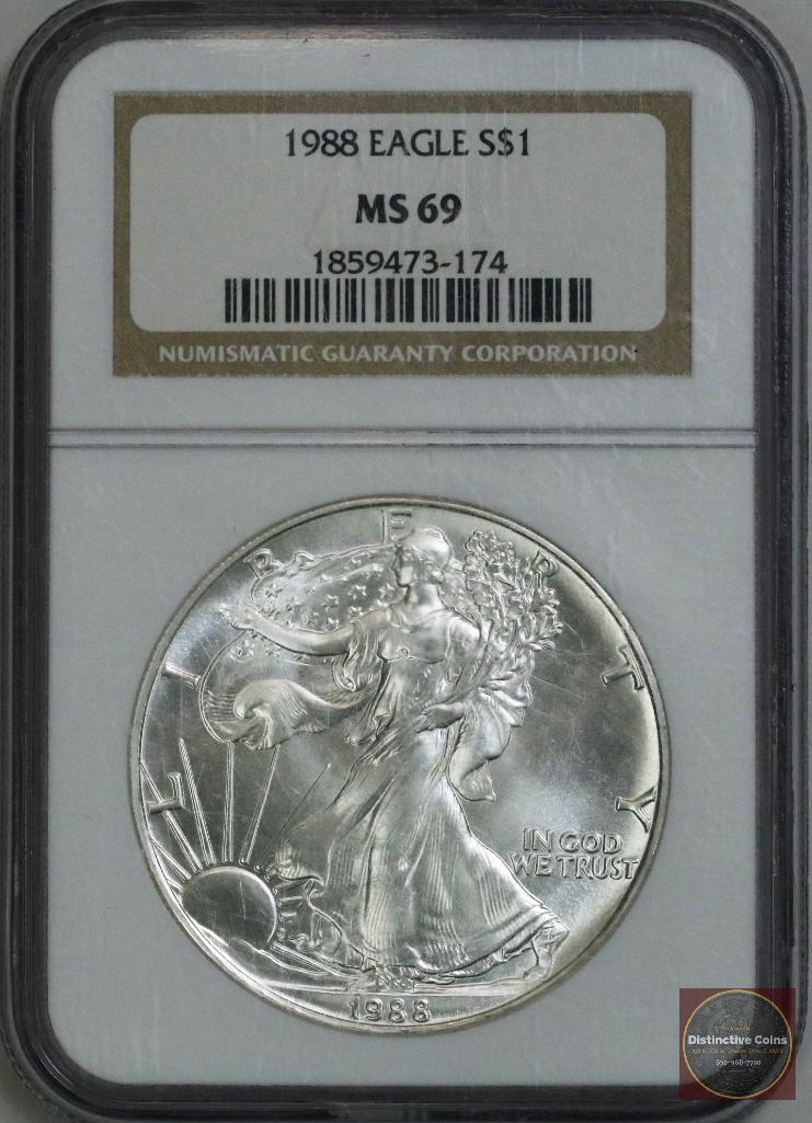 1988 American Silver Eagle 1oz (NGC) MS69 (1 of 2)