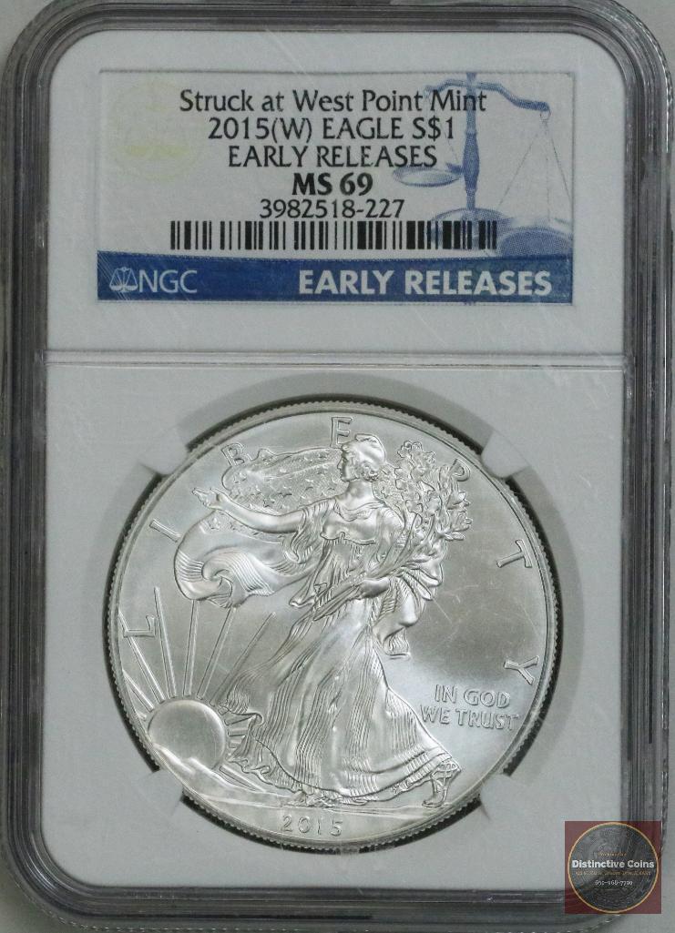 2015 W American Silver Eagle 1oz (NGC) MS69 (1 of 2)