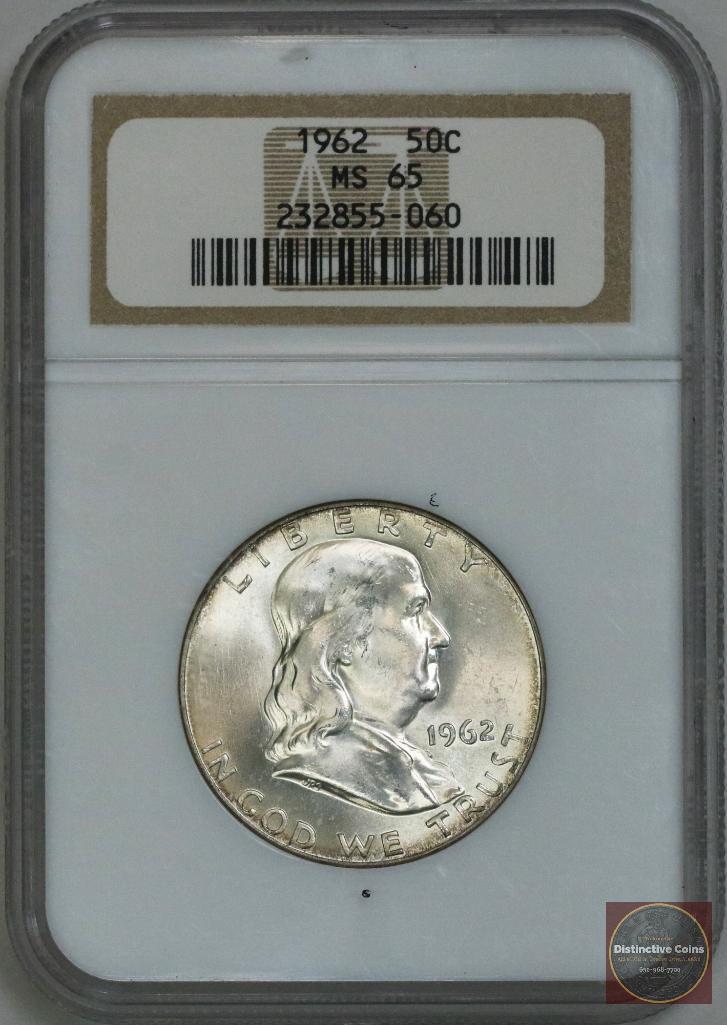 1962 P Franklin Silver Half Dollar (NGC) MS65 (1 of 2)