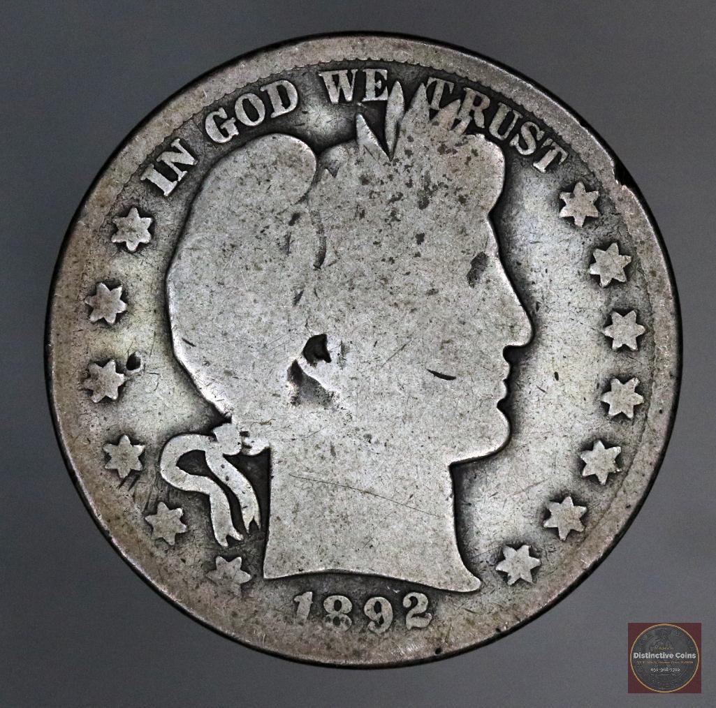 1892 S Barber Silver Half Dollar (1 of 2)
