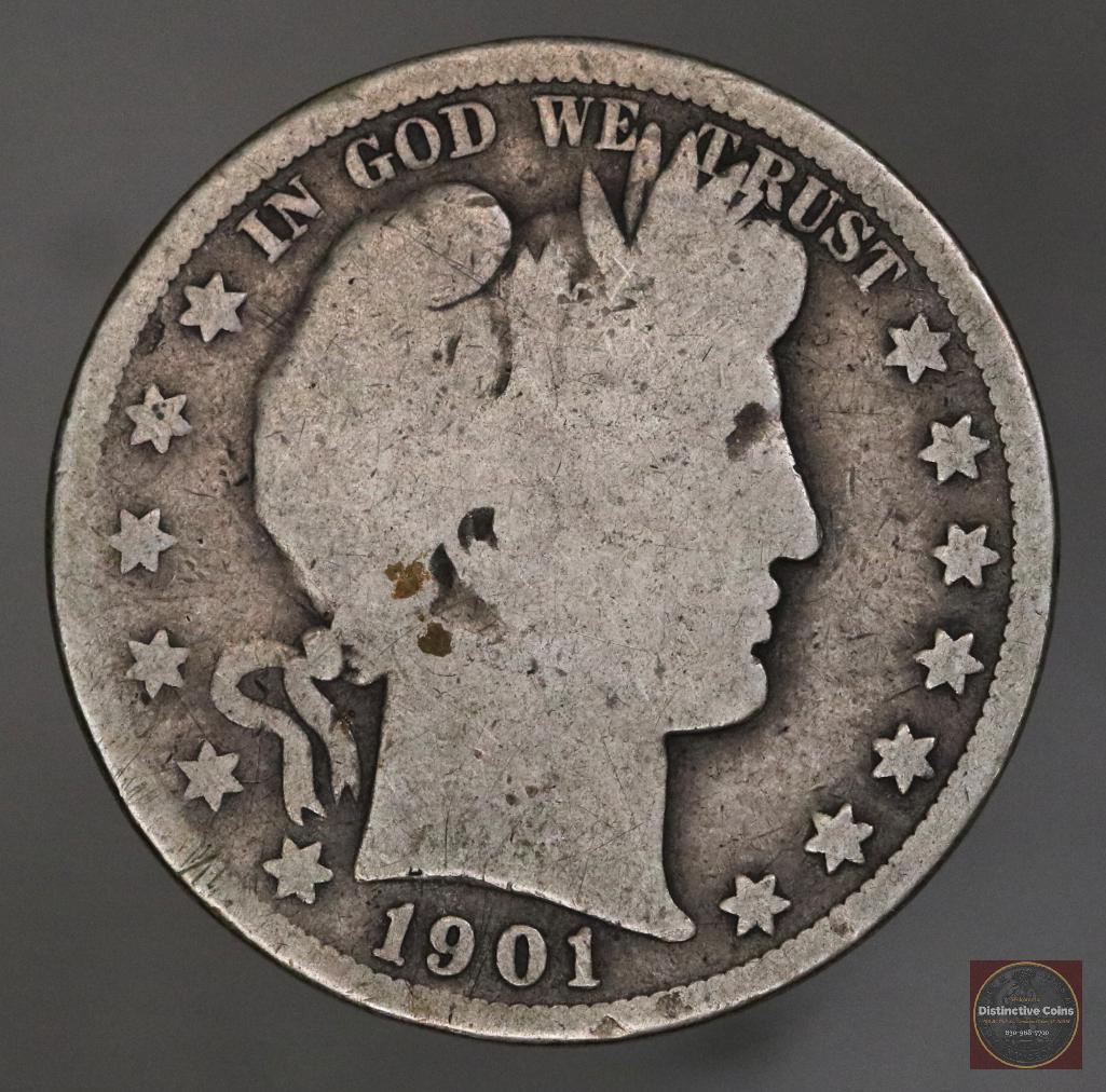 1901 S Barber Silver Half Dollar (1 of 2)