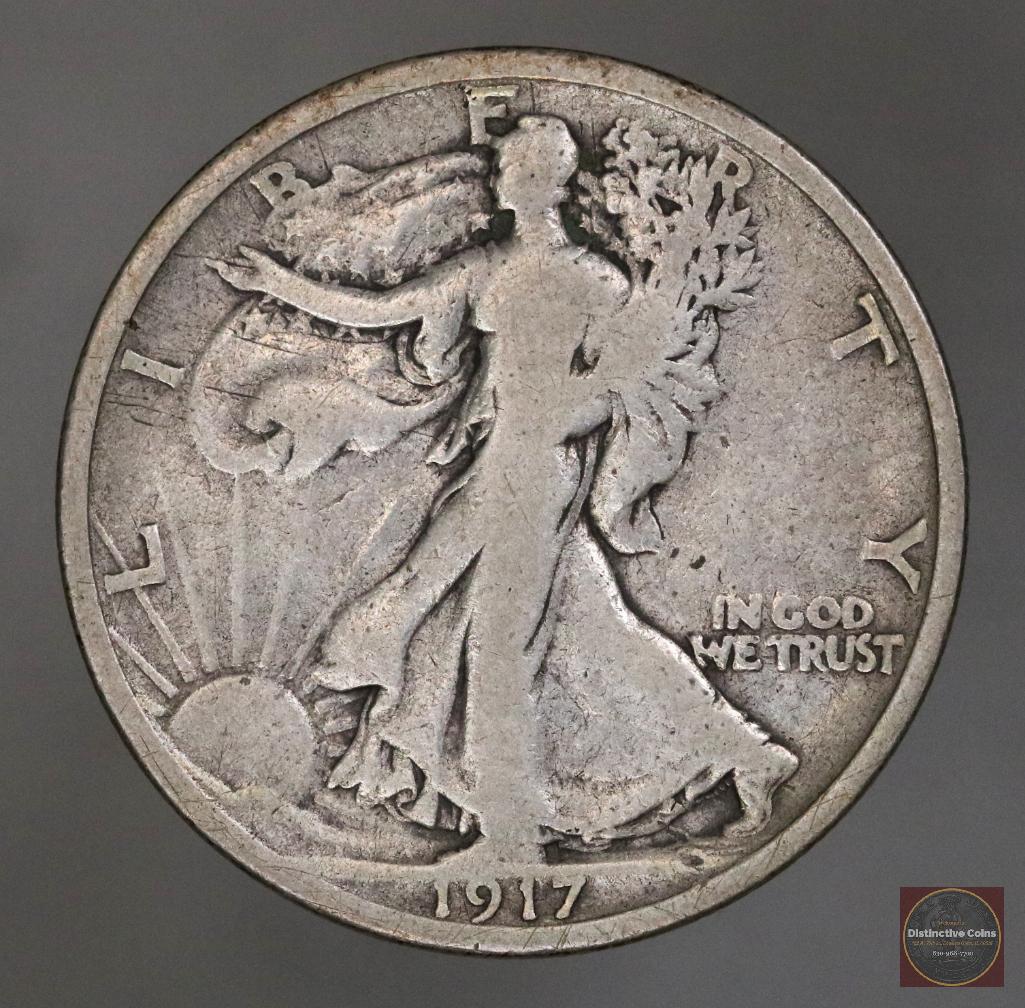1917 D Reverse Walking Liberty Silver Half Dollar (1 of 2)