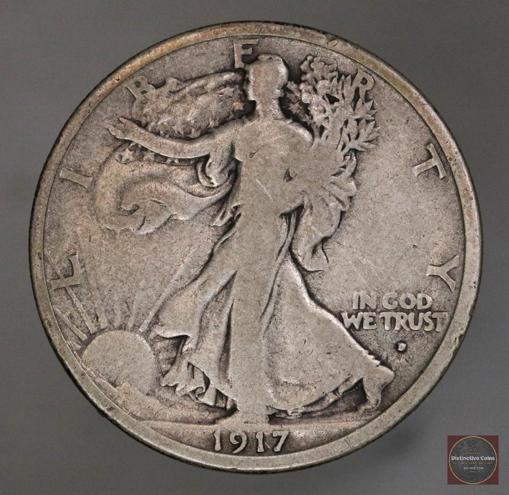 1917 D Obverse Walking Liberty Silver Half Dollar (1 of 2)