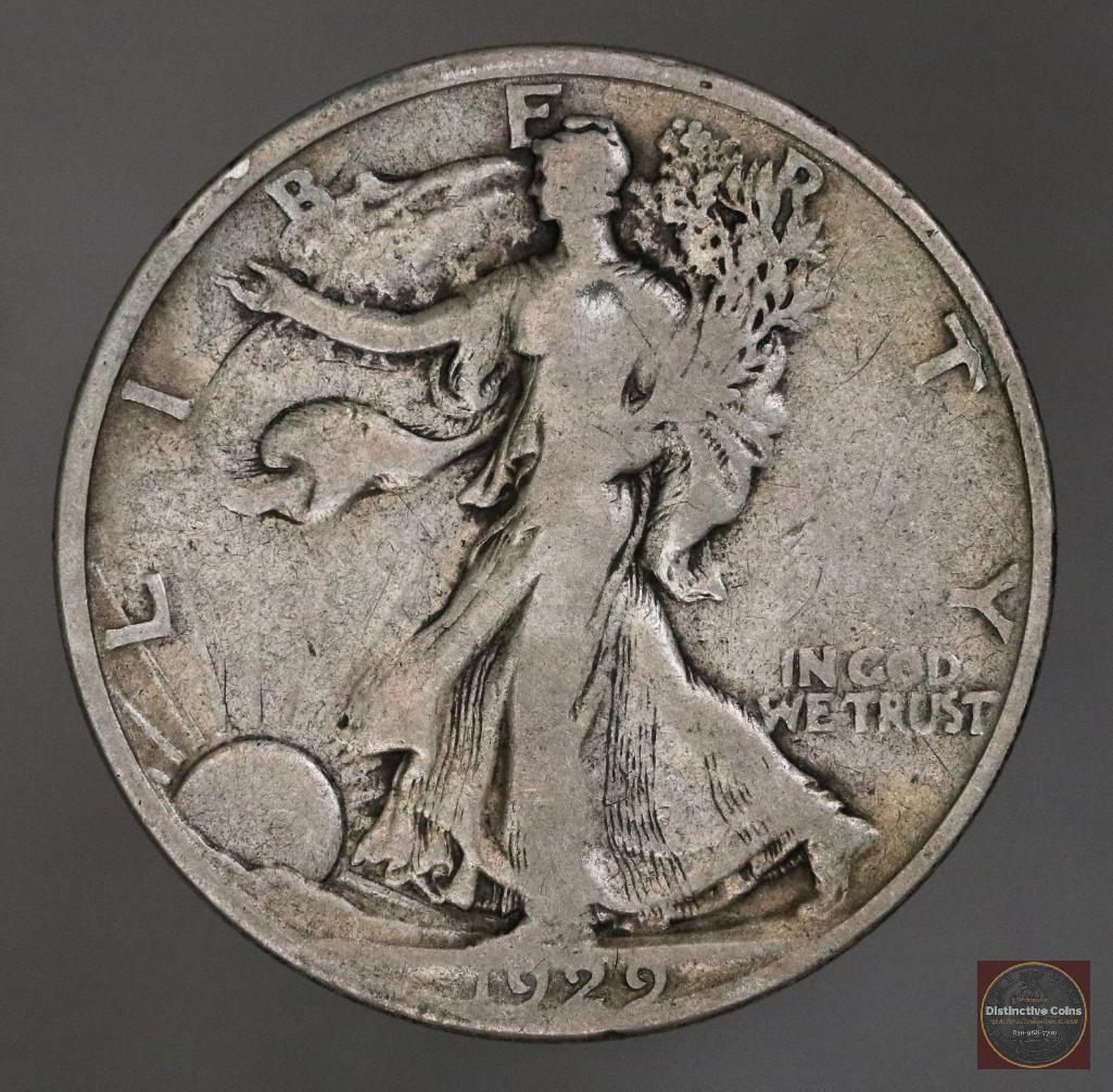 1929 S Walking Liberty Silver Half Dollar (1 of 2)