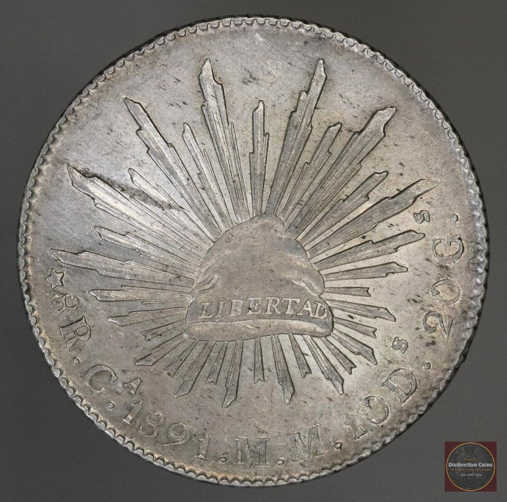 1891 Ca MM Mexico FIRST REPUBLIC 8 Reales Silver (1 of 2)
