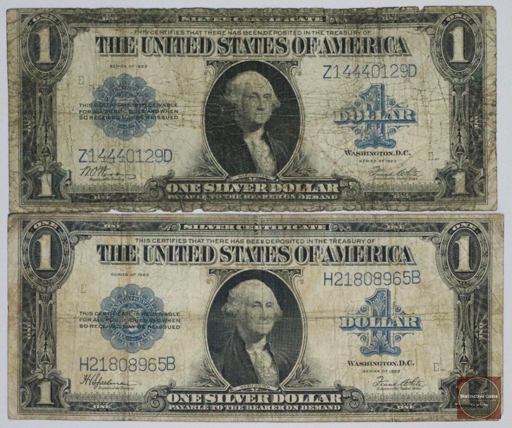 Group of (2) 1923 $1 Silver Certificate Notes (1 of 2)