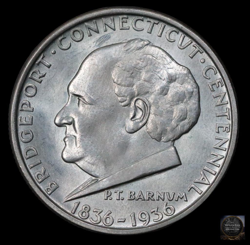 1936 Bridgeport Commemorative Silver Half Dollar (1 of 2)