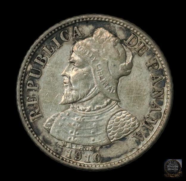 PANAMA 1916 5 CENTESIMOS K-2 AU OLD HL'S (1 of 2)