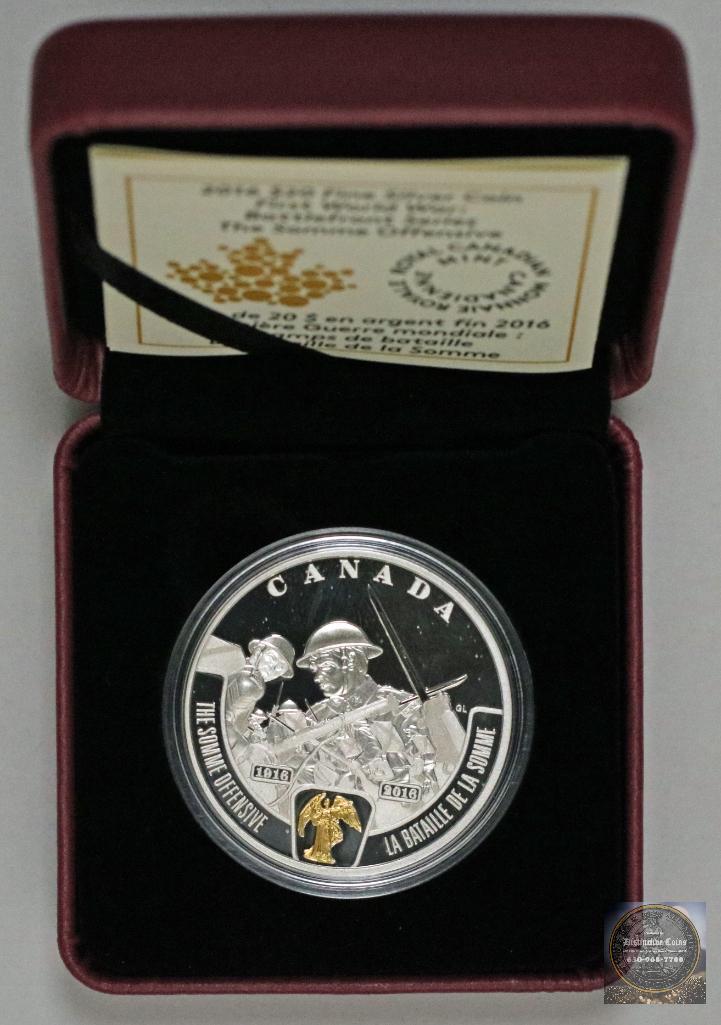 2016 Canada $20 The Somme Offensive First World War Battlefront Series Silver (1 of 3)
