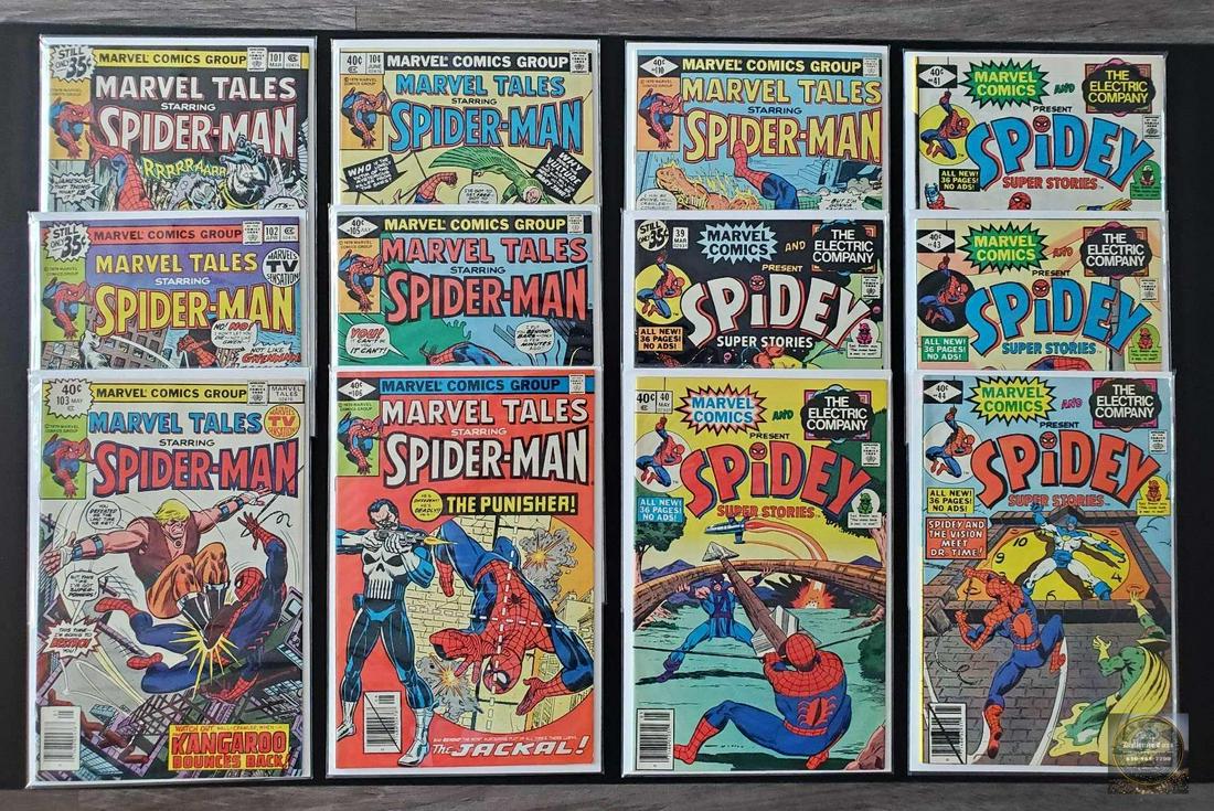 Spider-Man lot of 12 comics featuring Marvel Tales staring Spider-Man, and Spidey Super Stories (1 of 7)