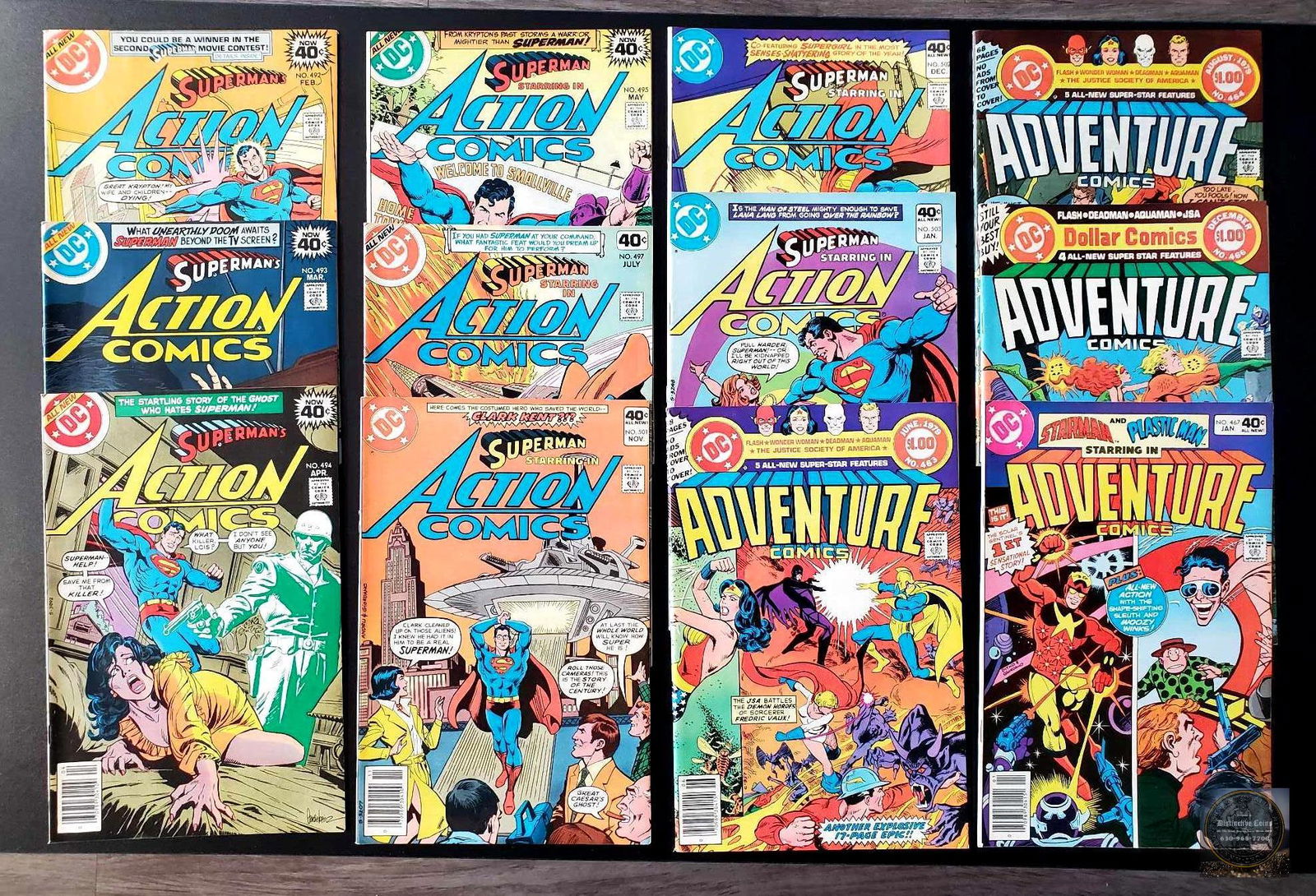 Mixed lot of 12 DC comics featuring Action Comics & Adventure Comics (1 of 7)