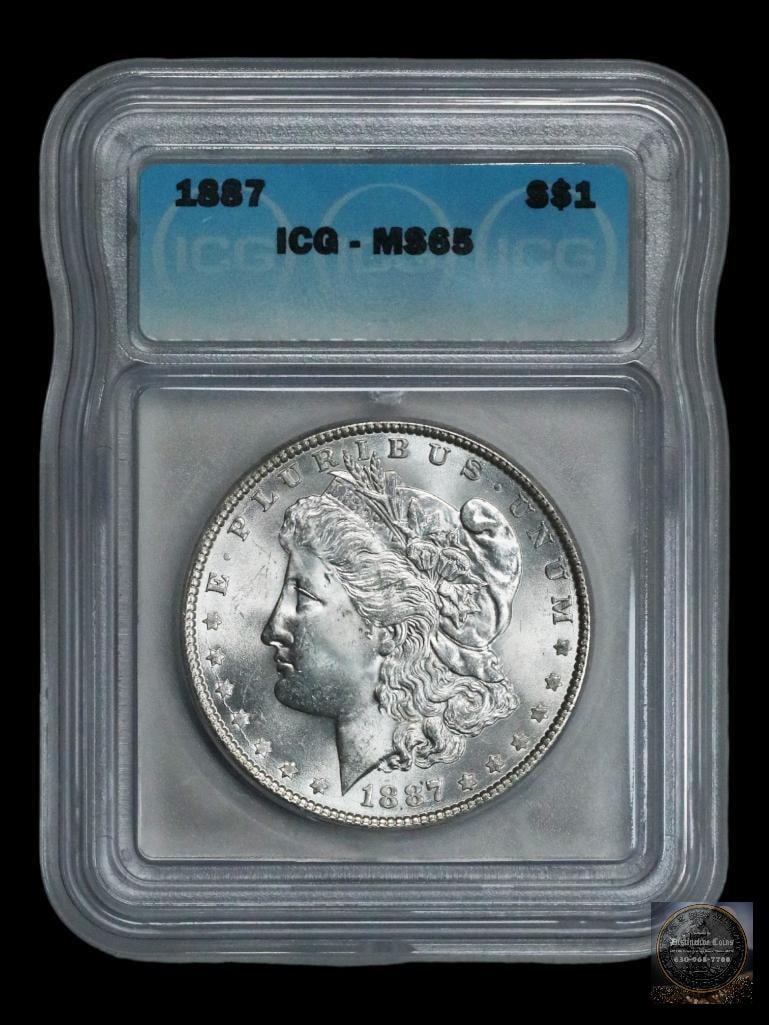 1887 P Morgan Silver Dollar (ICG) MS65 (1 of 2)