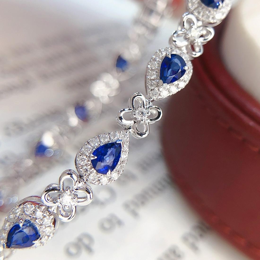 18K White Gold 4.0 CTW Sapphire & Diamond Bracelet (1 of 7)