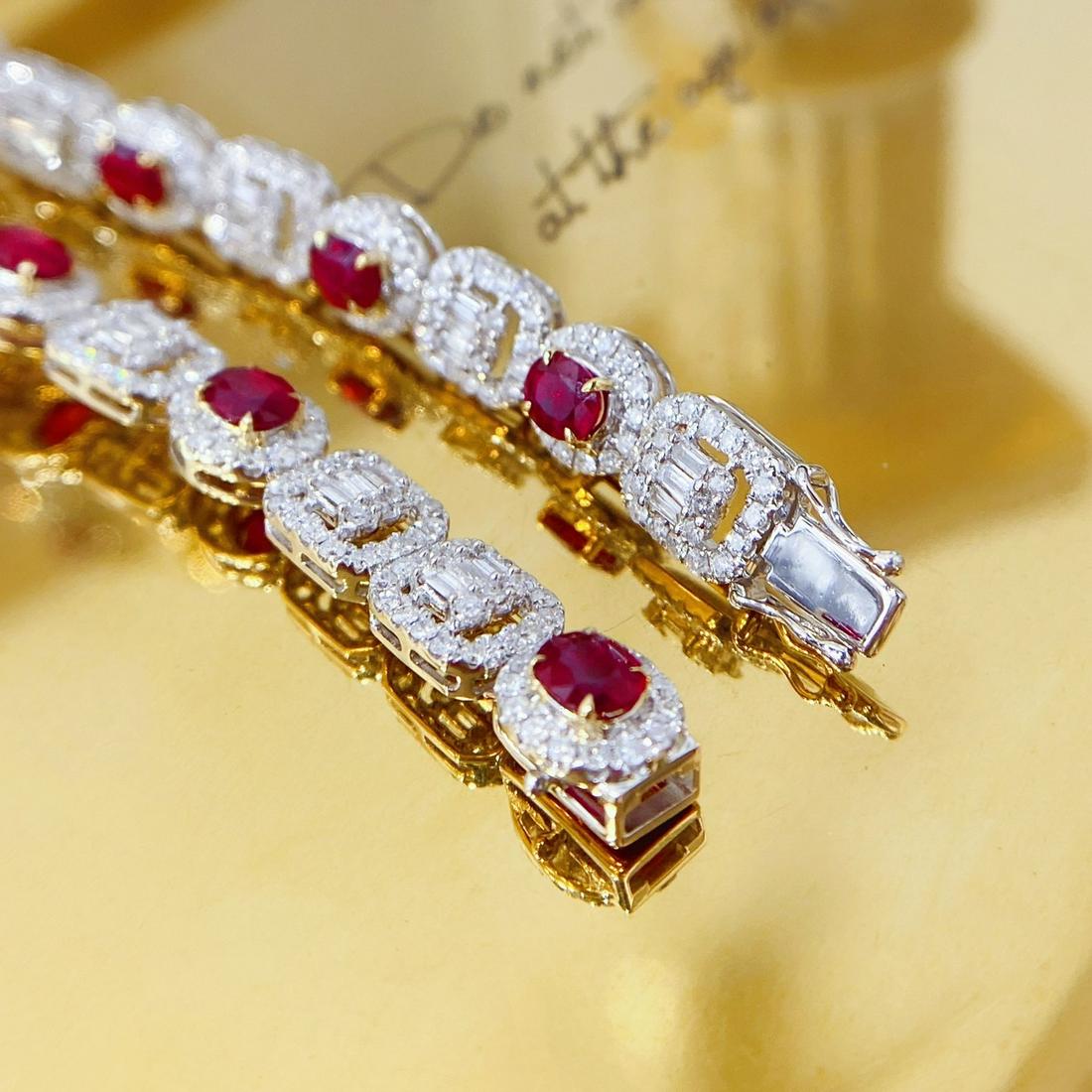 18K White Gold 5.9 CTW Ruby & Diamond Bracelet (1 of 5)