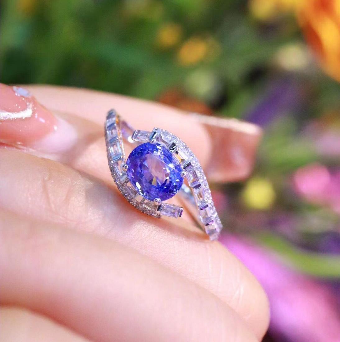 18K White Gold 1.72 CTW Sapphire & Diamond Ring (1 of 5)