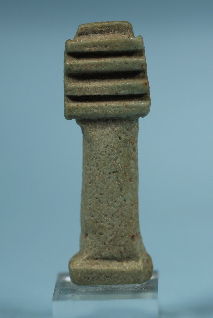 EGYPTIAN FAIENCE DJED PILLAR AMULET (1 of 2)
