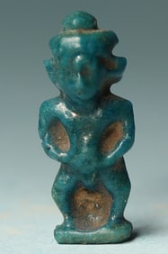 Egyptian Faience Pataikos Amulet