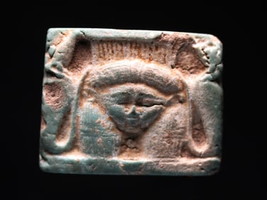 Egyptian Faience Plaque: Hathor