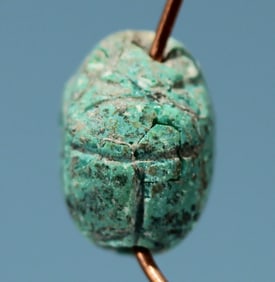 Egyptian Inscribed Scarab: Bull and Snake