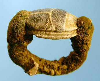 Egyptian Scarab in Bronze Ring